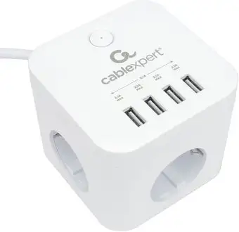 Сетевой фильтр Cablexpert CUBE-3-U4-W-1.5 – изображение в каталоге