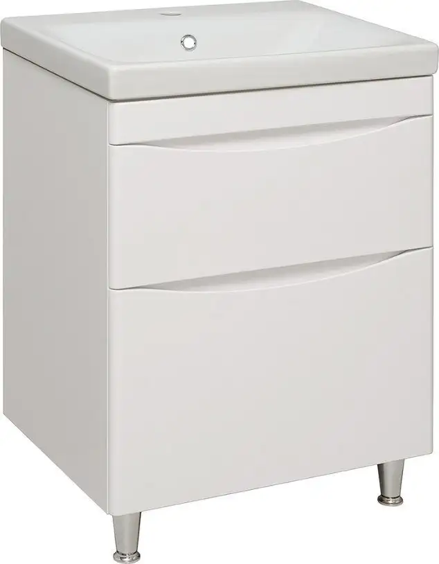 Runo Тумба с умывальником Runo Афина 60 + Moduo 60 (напольная, белый) – фото товара