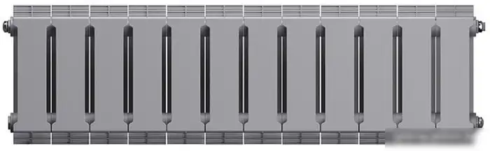 Биметаллический радиатор Royal Thermo PianoForte 200 Silver Satin (12 секций) боковое подключение - фото товара