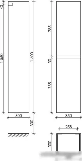 Sancos Шкаф-пенал Urban R/L PUR35W (белый глянец) – фото товара