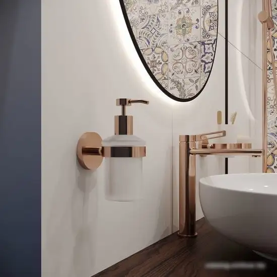 Дозатор для жидкого мыла Wellsee Finishing Touch 182514000 с держателем (розовое золото) – фото товара