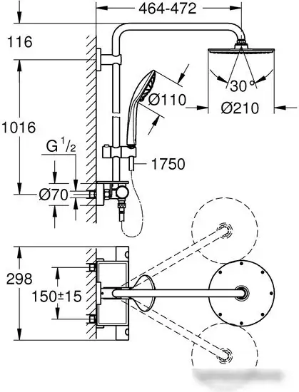 Душевая система Grohe Euphoria XXL System 210 [26363000] - фото товара