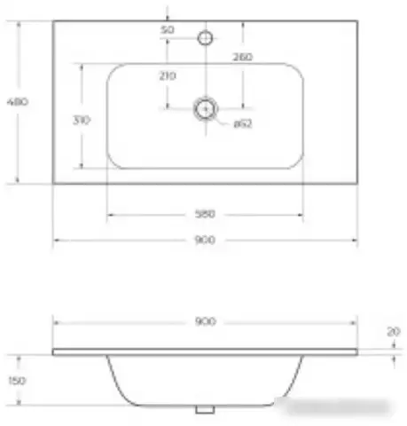 Cezares Тумба под умывальник ECO-900-2C-SO-BL – фото товара
