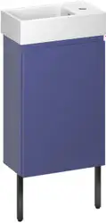 Wellsee Тумба под умывальник 3 в 1 WC Area 221804005 (тумба/матовый синий, раковина/глянцевый белый, ножки/матовый черный) – изображение в каталоге