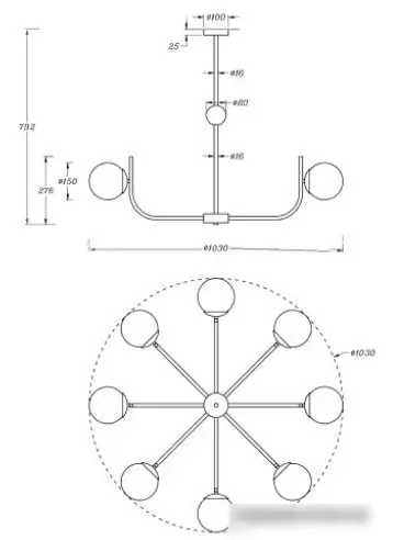 Люстра средней высоты Maytoni Rendez-Vous MOD109PL-08BS – фото товара
