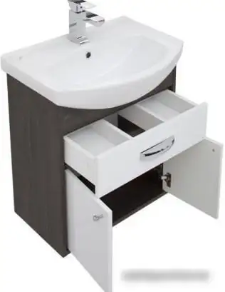 Aquanet Тумба Грейс 60 с умывальником Элеганс 600 (дуб кантербери/белый) – фото товара