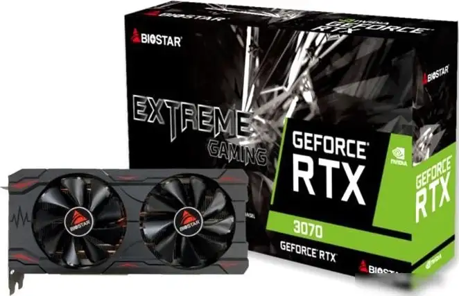 Видеокарта BIOSTAR GeForce RTX 3070 8GB GDDR6 VN3706RM82 – фото товара