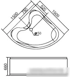 Ванна Gemy G9041 K - фото товара