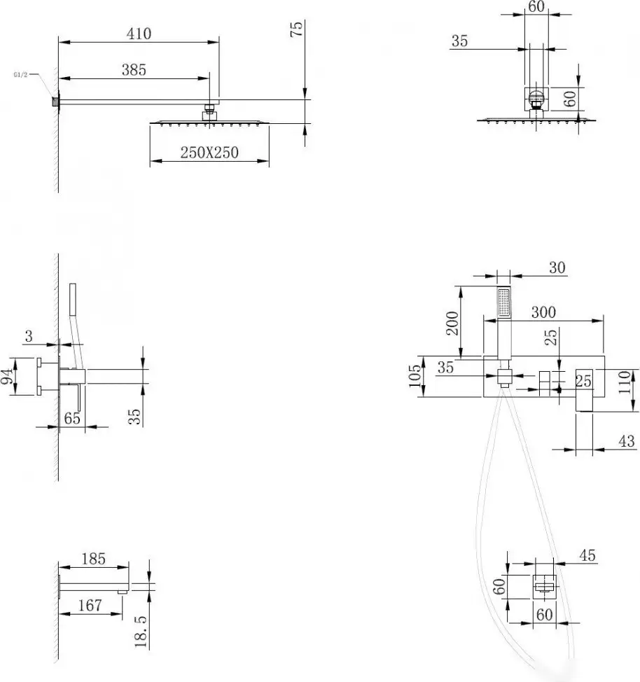 Душевая система Abber Daheim AF8217G - фото товара