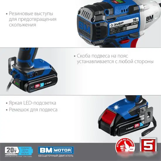 Гайковерт Зубр Профессионал GB-250-22 (с 2-мя АКБ, кейс) – фото товара