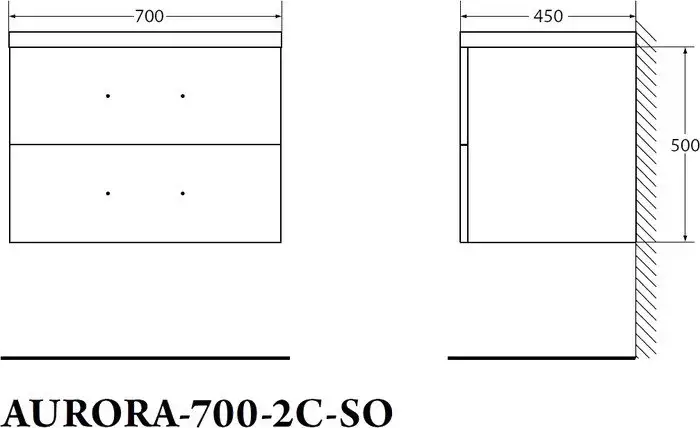 BelBagno Тумба под умывальник Aurora-700-2C-SO-RNN (rovere nebrasca) – фото товара