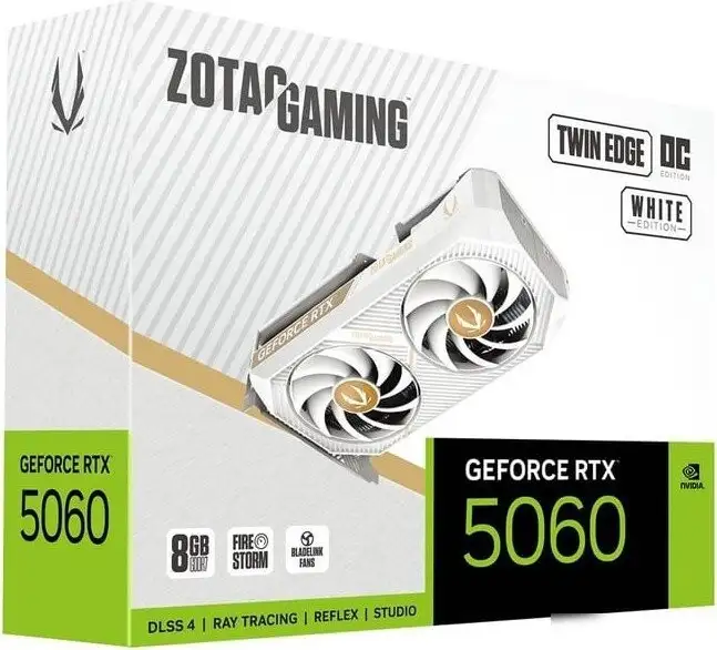 Видеокарта ZOTAC Gaming GeForce RTX 5060 Twin Edge OC White Edition ZT-B50600Q-10M – фото товара