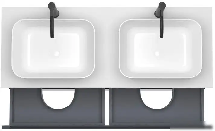 ЗОВ Тумба под умывальник Дион 120 D120LHO0M7015МKV5-KP13W (графит матовый) – фото товара