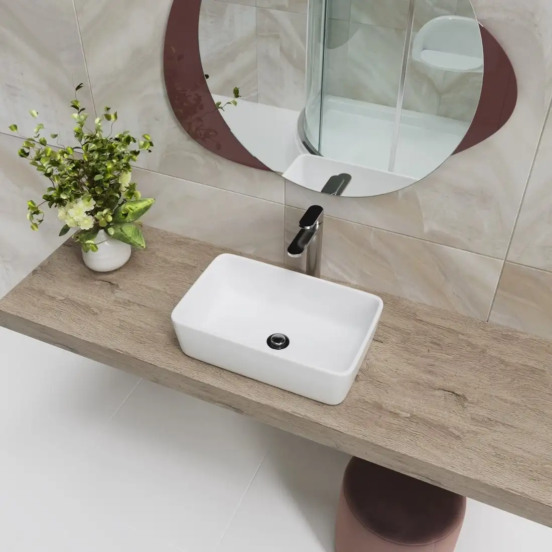 Умывальник Lauter 21674A + клапан 21190CH + сифон 21635CH (хром) - фото товара