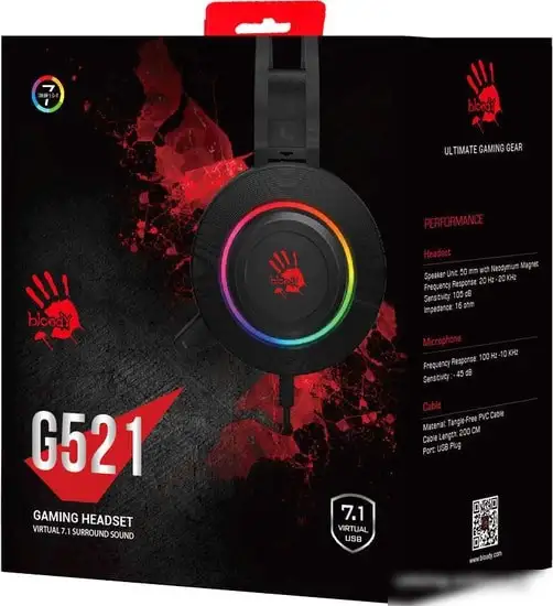 Наушники A4Tech Bloody G521 (черный) – фото товара
