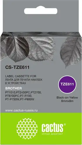 Картридж CACTUS CS-TZE611 (аналог Brother TZE611) – изображение в каталоге