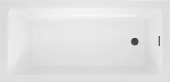 Ванна Wellsee FreeDom 2.0 180x85 23300303R (встраиваемая ванна белый глянец, сифон-автомат матовый черный) - изображение в каталоге