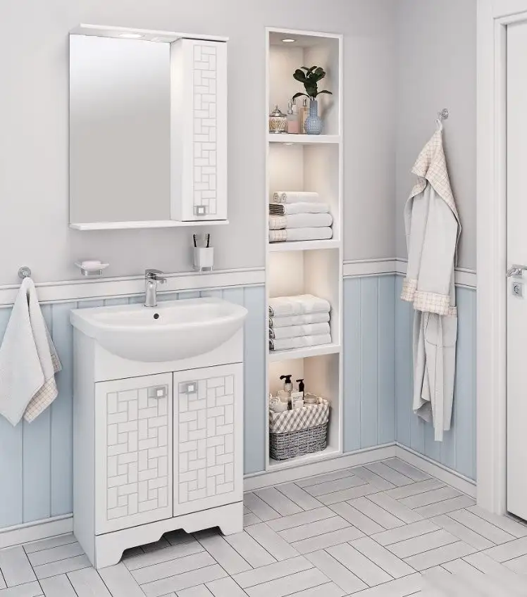 Runo Тумба с умывальником Runo Авила 60 + Уют 60 (напольная) – фото товара