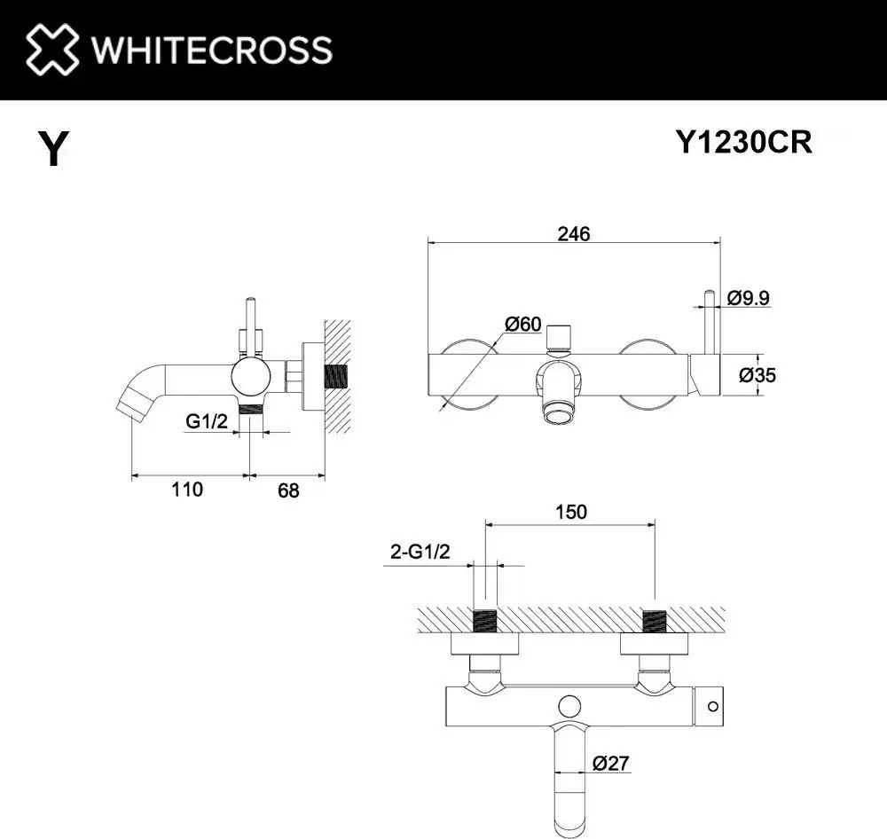 Смеситель Whitecross Y Y1230NIB (брашированный никель) - фото товара