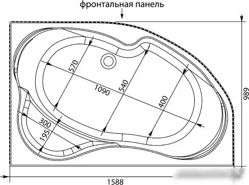 Ванна Aquanet Capri 160x100 R - фото товара
