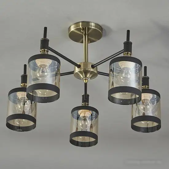 Люстра средней высоты Escada Detroit 599/5P E27*60W Antique brass/Black – фото товара