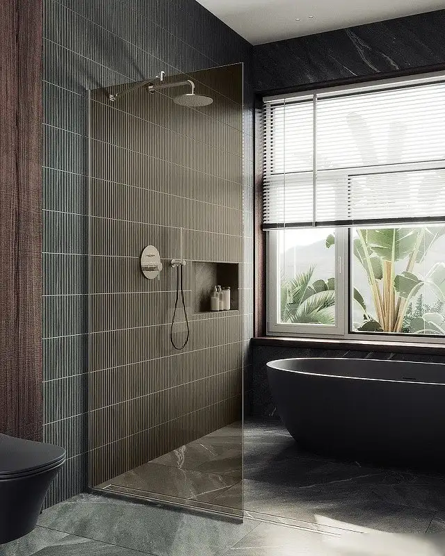 Душевая стенка MaybahGlass 119x195 MGD-684-4у (бронзовое стекло/хром глянцевый) - фото товара
