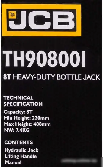 Бутылочный домкрат JCB TH908001 (8т) – фото товара