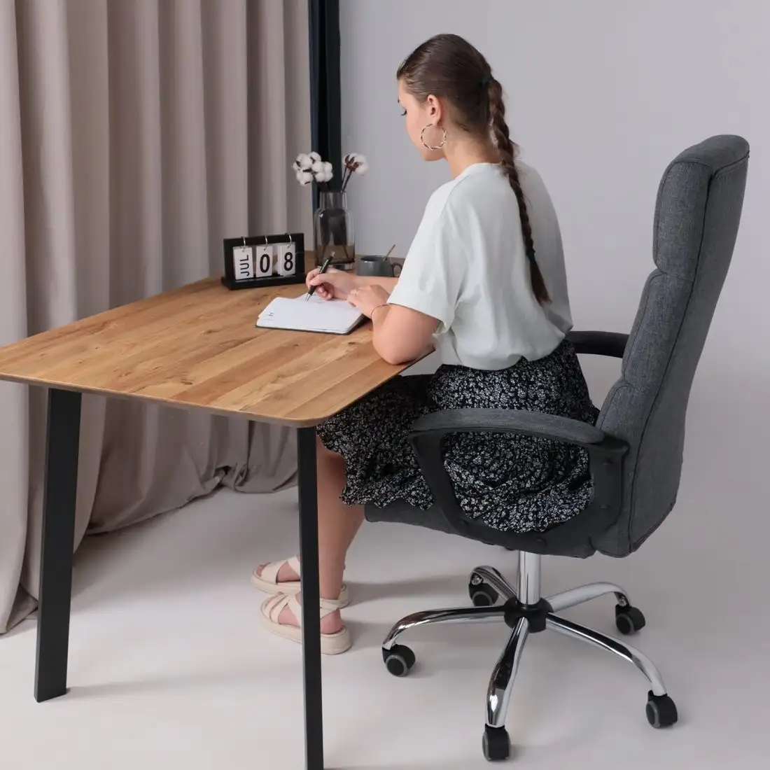 Офисное кресло AksHome Olympia (ткань, серый) – фото товара