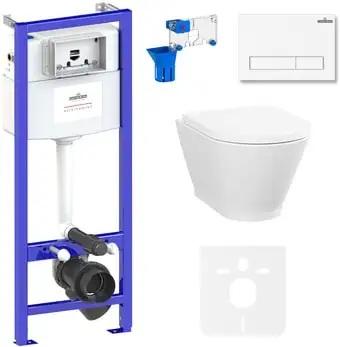 Унитаз Lavinia Boho Relfix Elegant Rimless 7 в 1 87561088 (белый пластик) - изображение в каталоге