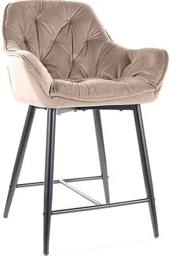 Стул с подлокотниками Signal Cherry H-2 Velvet (bluvel 28 бежевый/черный мат) – изображение в каталоге