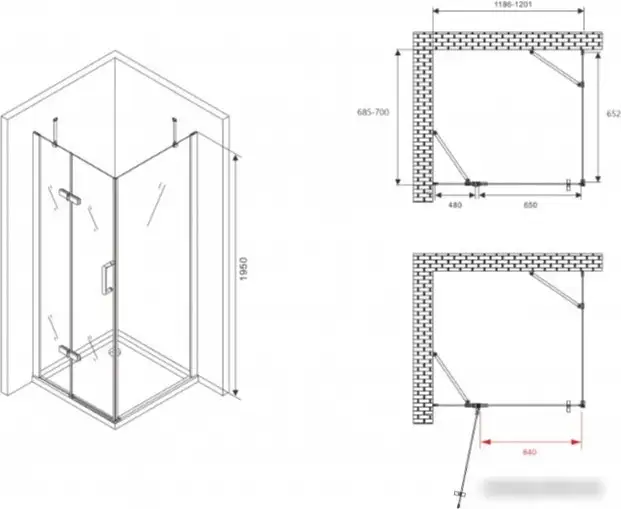 Душевой уголок Abber Zart AG08120-S71 - фото товара