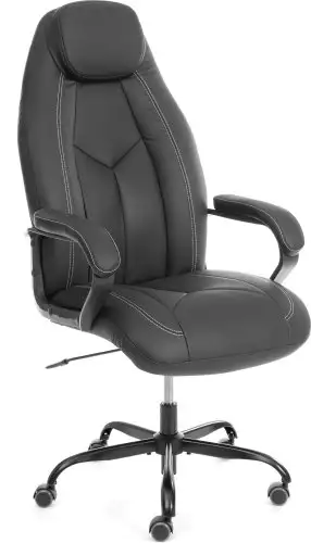 Офисное кресло TetChair Boss metalBL кожзам (черный, 36-6) – изображение в каталоге