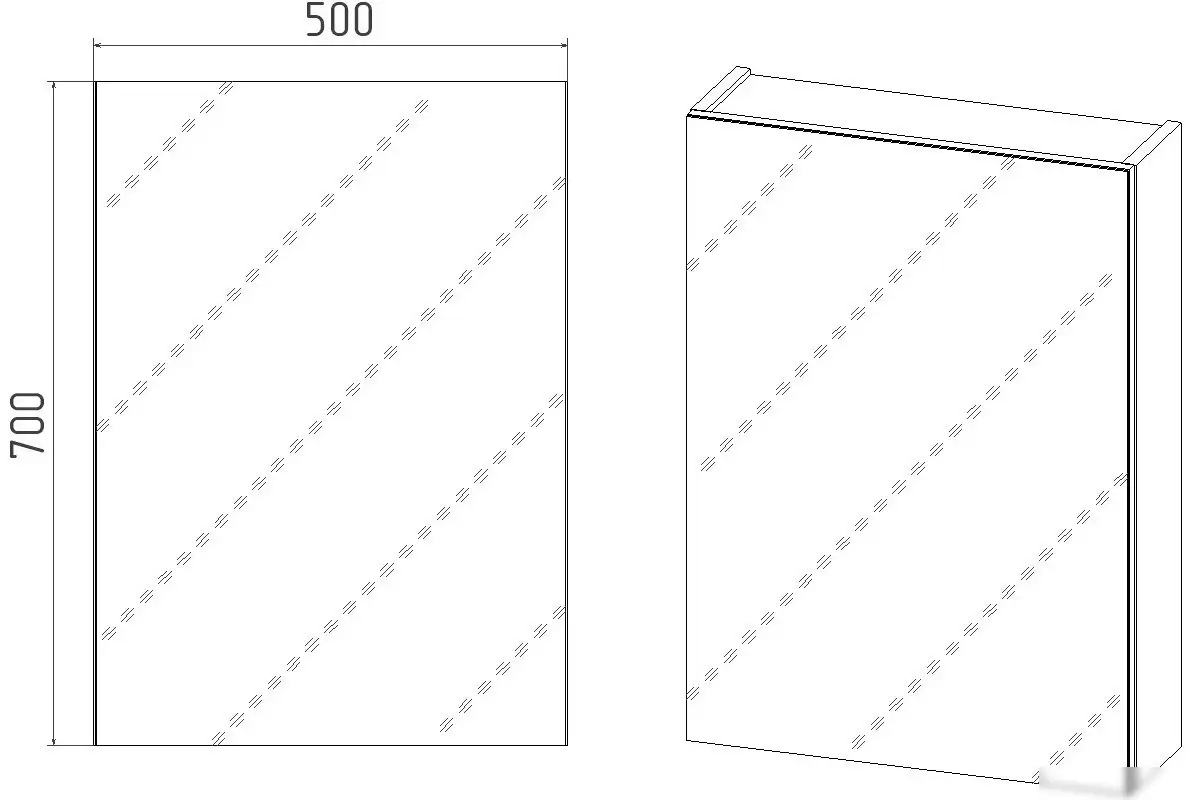 Viant Шкаф с зеркалом Куба 50 VKUB50-ZSH – фото товара