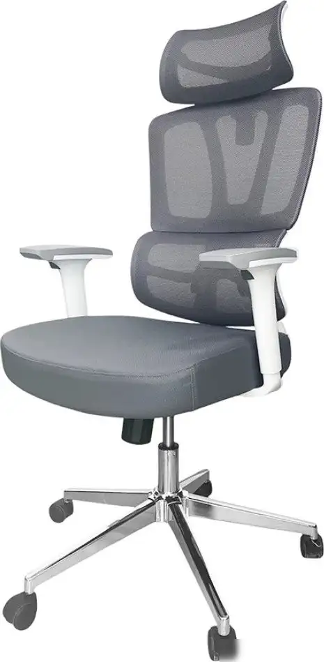 Офисное кресло SitUp Palma White Chrome (сетка Grey/Grey) – фото товара
