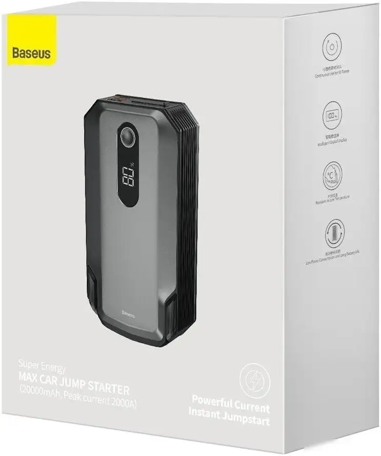 Портативное пусковое устройство Baseus Super Energy Max Car Jump Starter 20000mAh Cosmic Black C0120500 – фото товара