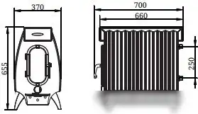 Свободностоящая печь-камин Термофор Огонь-батарея 9 Лайт (антрацит) - фото товара
