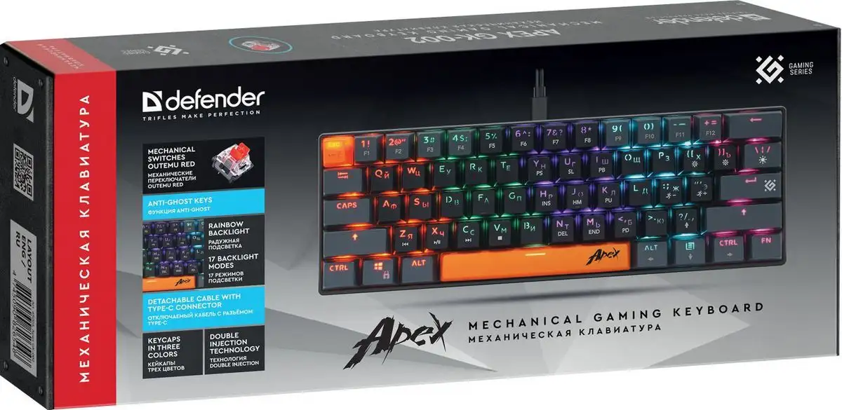 Клавиатура Defender Apex GK-002 (черный/серый) – фото товара