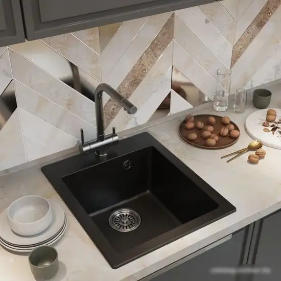 Кухонная мойка Mixline ML-GM14 551910 (ультра-черный) - фото товара