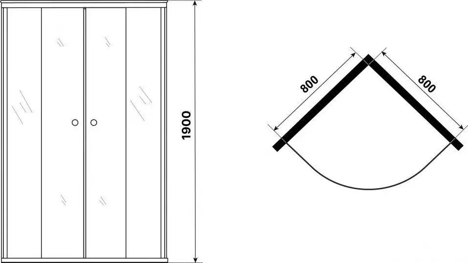 Душевой уголок Niagara Eco NG-1003-14T 80x80x190 (черный/стекло тонированное) - фото товара
