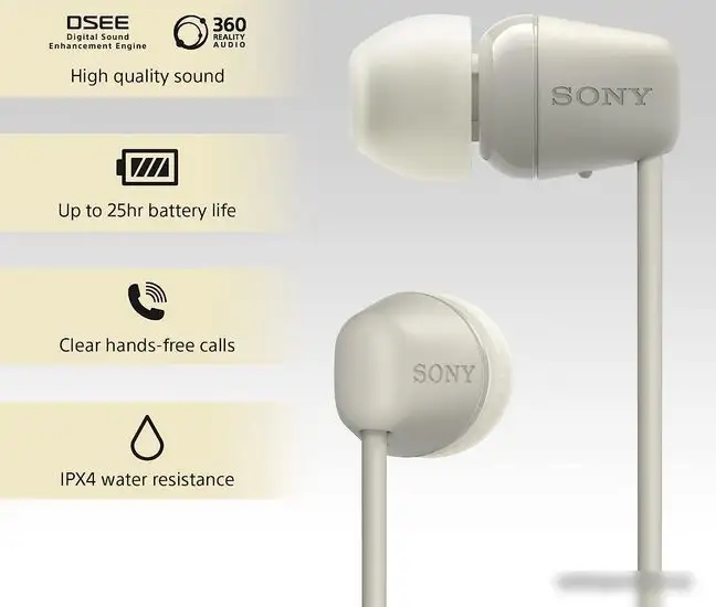 Наушники Sony WI-C100 (бежевый) – фото товара