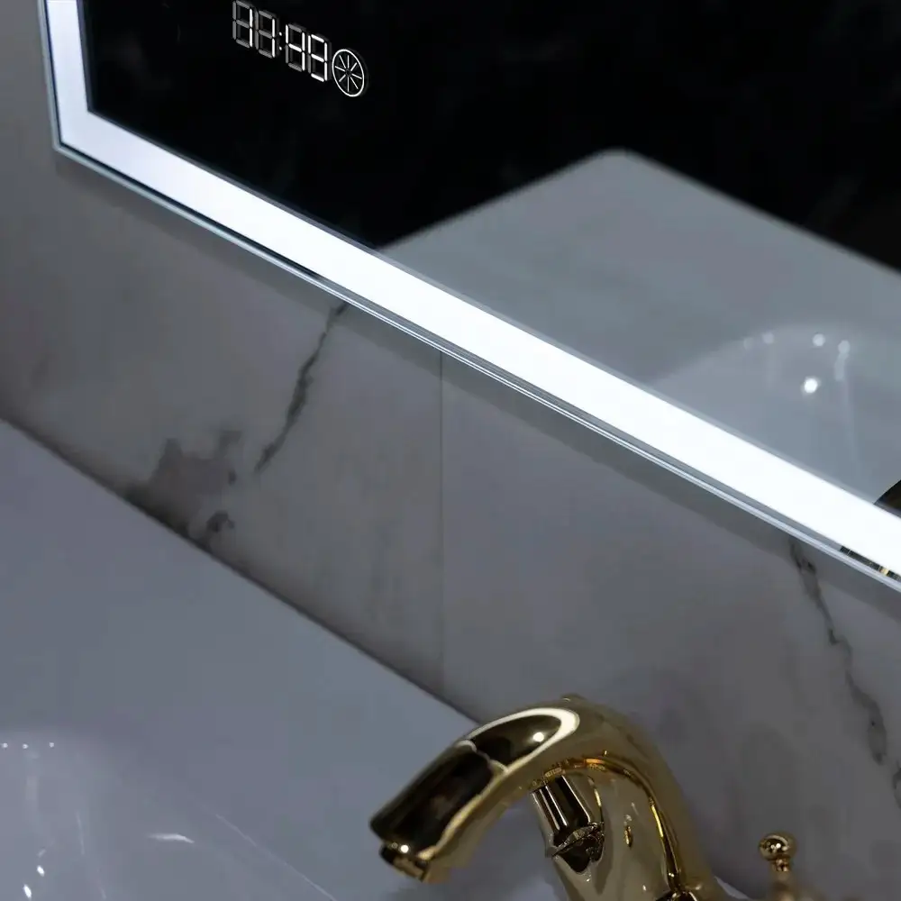 Пекам Зеркало Greta 60x50 greta-60x50scl (с подсветкой, сенсором на прикосновение и часами) – фото товара