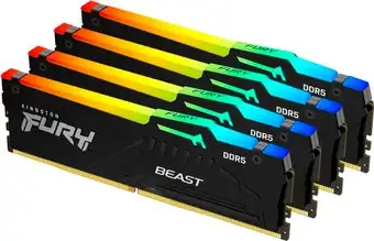 Оперативная память Kingston FURY Beast RGB 4x16ГБ DDR5 5200 МГц KF552C40BBAK4-64 – изображение в каталоге
