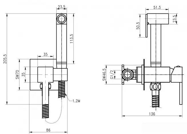 Гигиенический душ Cezares CZR-SET-DA2-ID3-FMM120-01 - фото товара