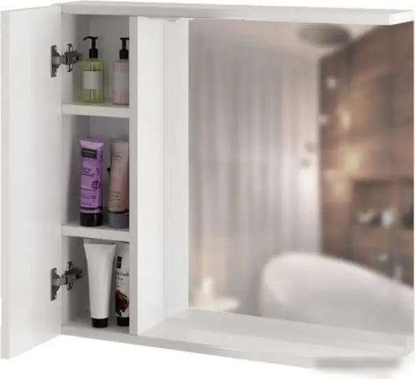 Mixline Шкаф с зеркалом Квадро 75 L 551702 (с подсветкой) – фото товара