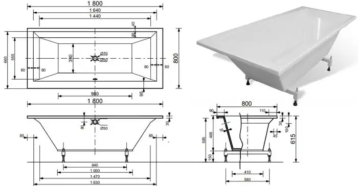 Ванна Эстет Стелла 180x80 - фото товара