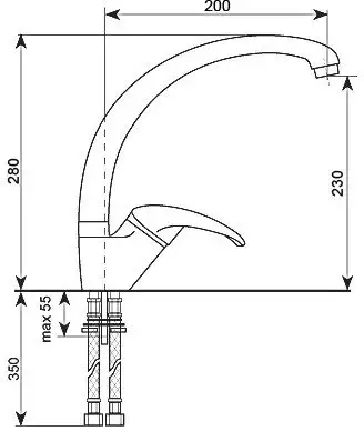 Смеситель Ulgran U-001 308 (черный) - фото товара