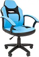 Игровое (геймерское) кресло CHAIRMAN Kids 110 (экопремиум, черный/голубой)