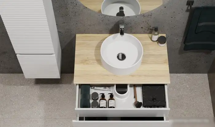 Jorno Тумба под умывальник Cossety 80 Coss.01.80/P/W-DG/JR (белый/дуб мавелла голд) – фото товара