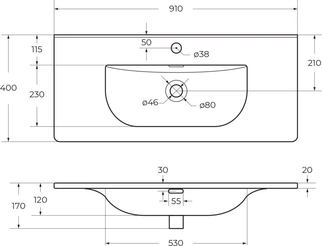 Умывальник BelBagno BB-8099-3-90 - фото товара