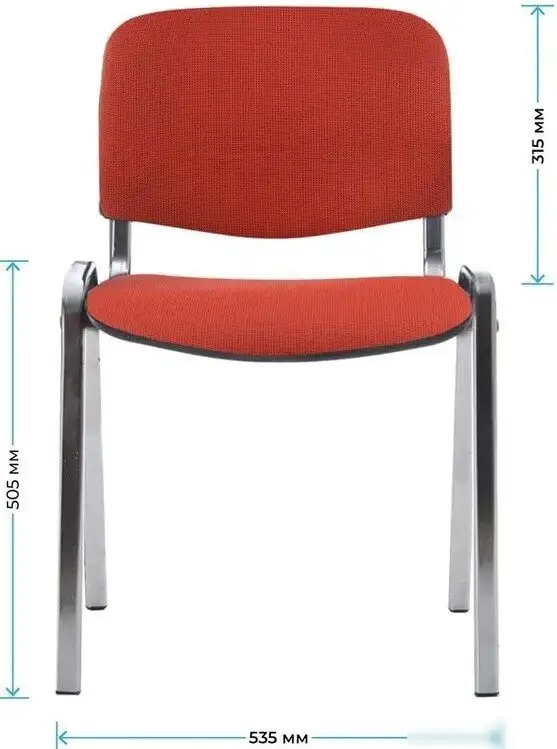 Офисный стул Helmi Изо HL-F01 359857 (хром/ткань красная с черным) – фото товара